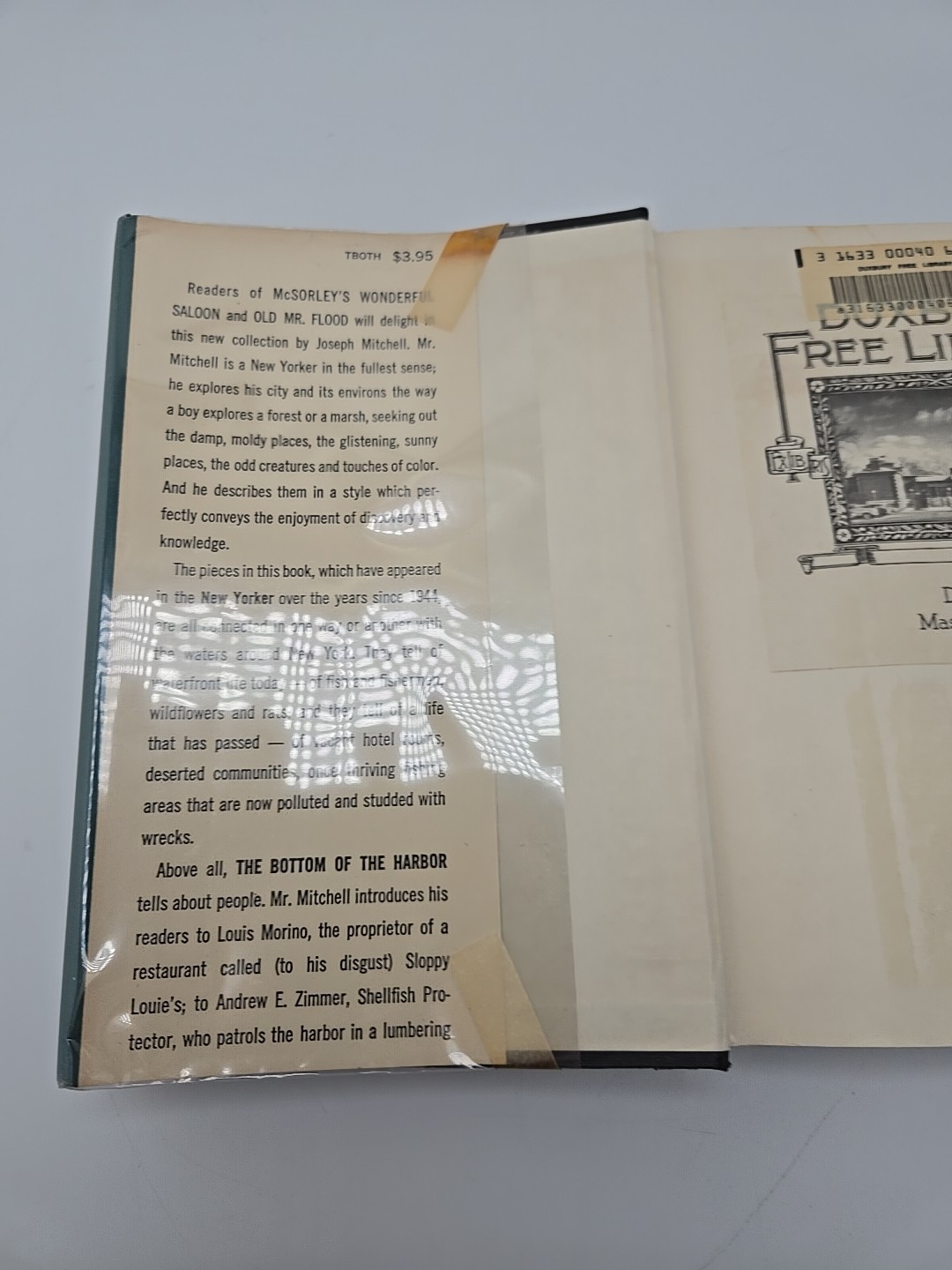The Bottom of the Harbor by Joseph Mitchel, Little, Brown, 1959 Hard Cover- DJ