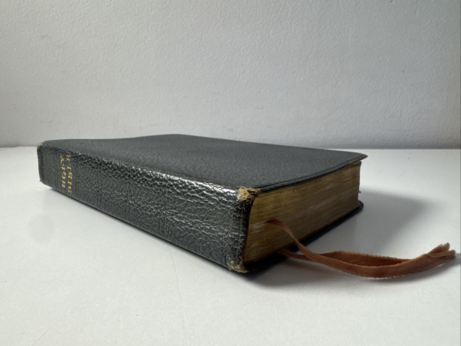 Vintage Oxford University Press Blue Gray Leather KJV Bible