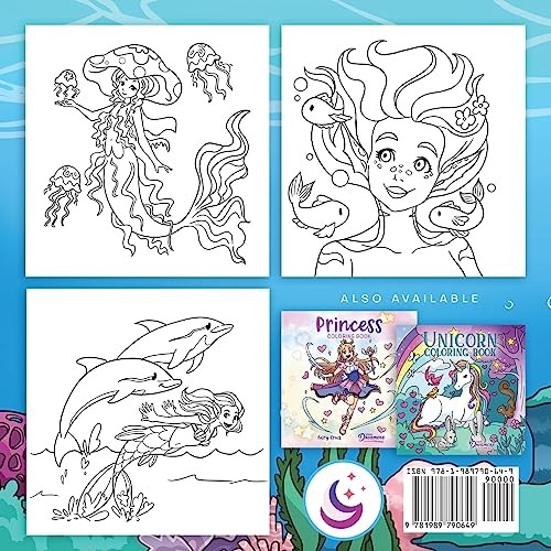 Mermaid Coloring Book: For Kids Ages 4-8, 9-12