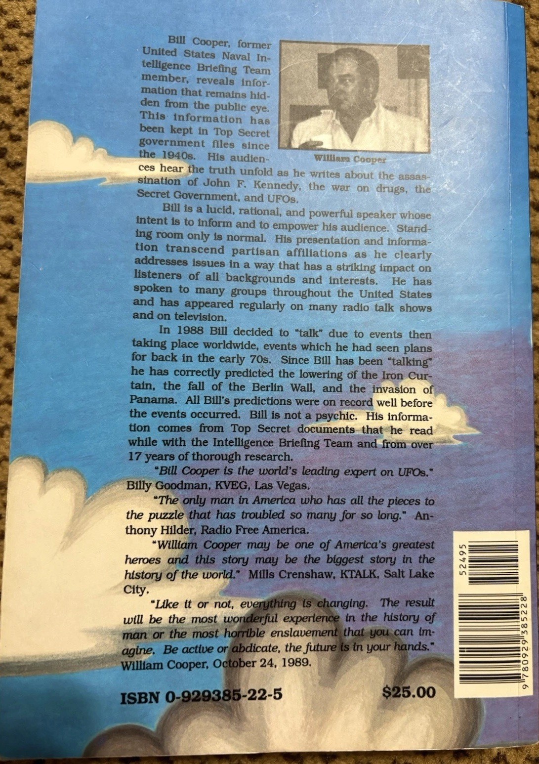 “BEHOLD A PALE HORSE” William Cooper PB – 1991 – 500 pages Conspiracy Theory