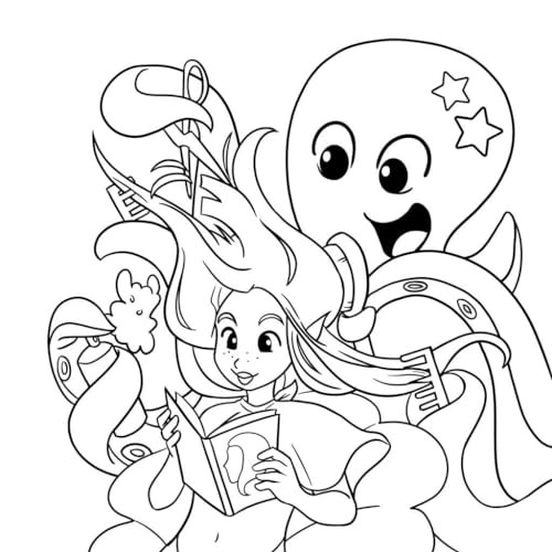 Mermaid Coloring Book: For Kids Ages 4-8, 9-12 (Young Dreamers Press Kids