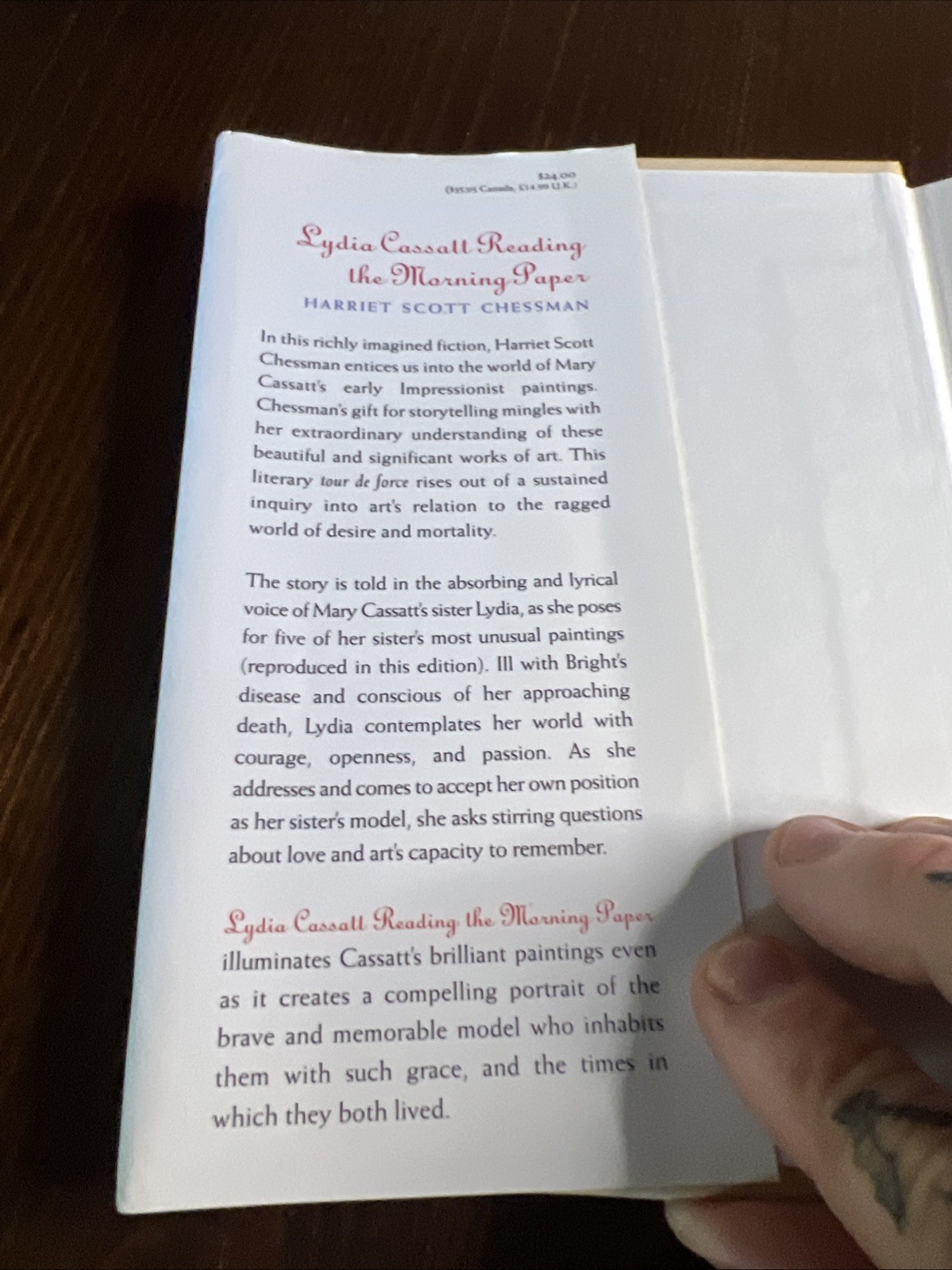 HC book, Lydia Cassatt Reading the Morning Paper by Harriet Scott Chessman, 2001