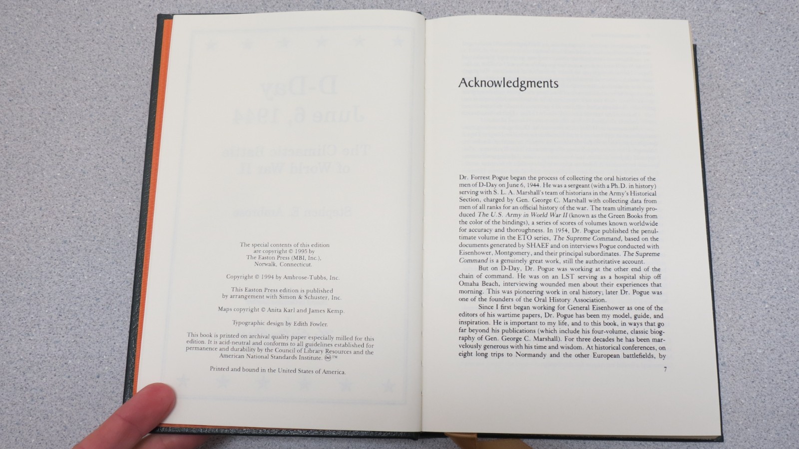 D-Day by Stephen Ambrose – Easton Press 1995 Collectors Edition
