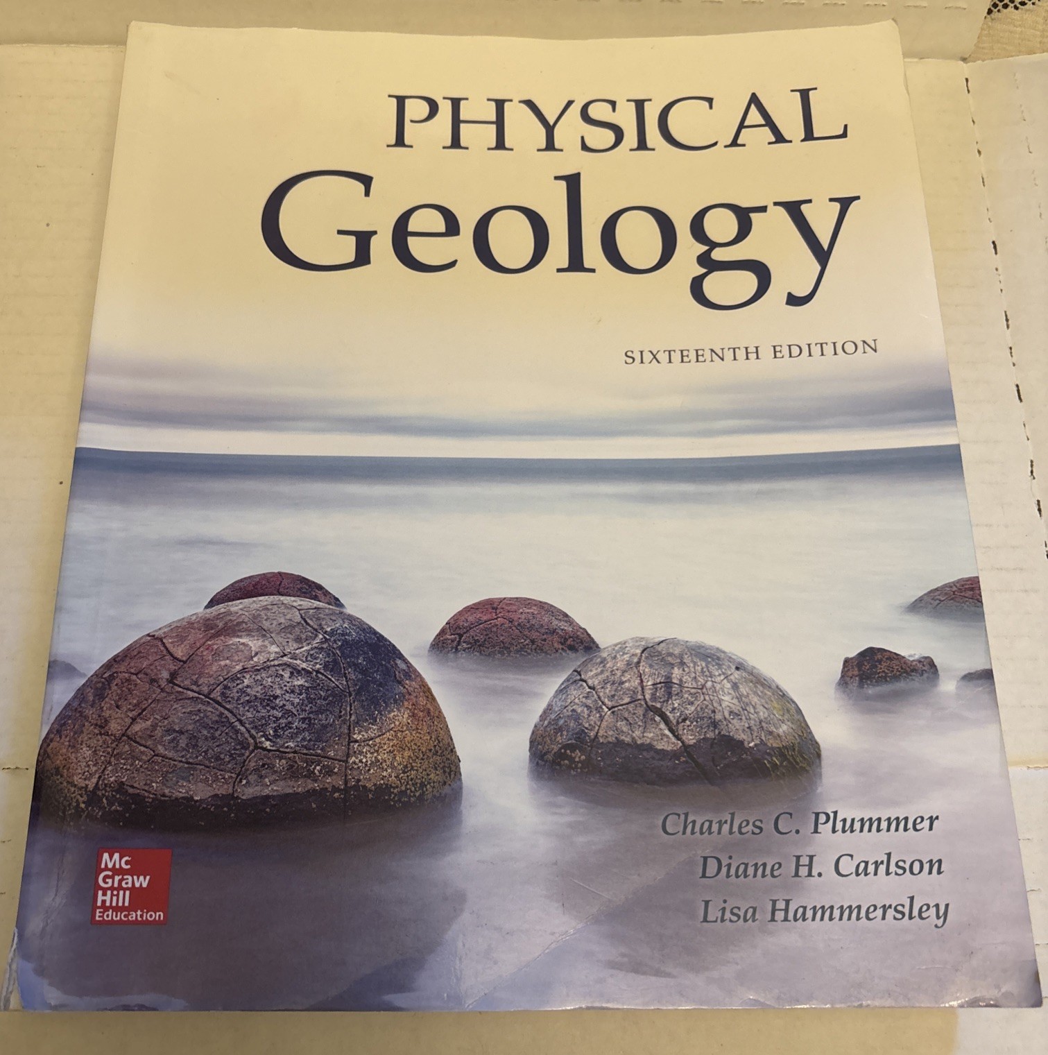 Physical Geology Text Book 16th Edition, Plummer, Carlson & Hammersley