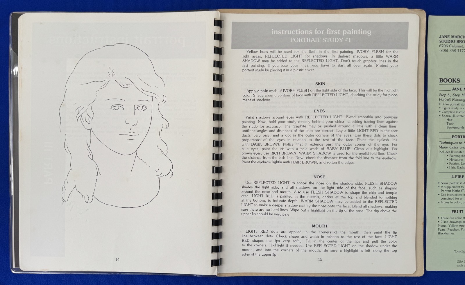 Vintage 1980 Portrait Method by Jane Marcks-47 Pages Portrait Study #4 Painting