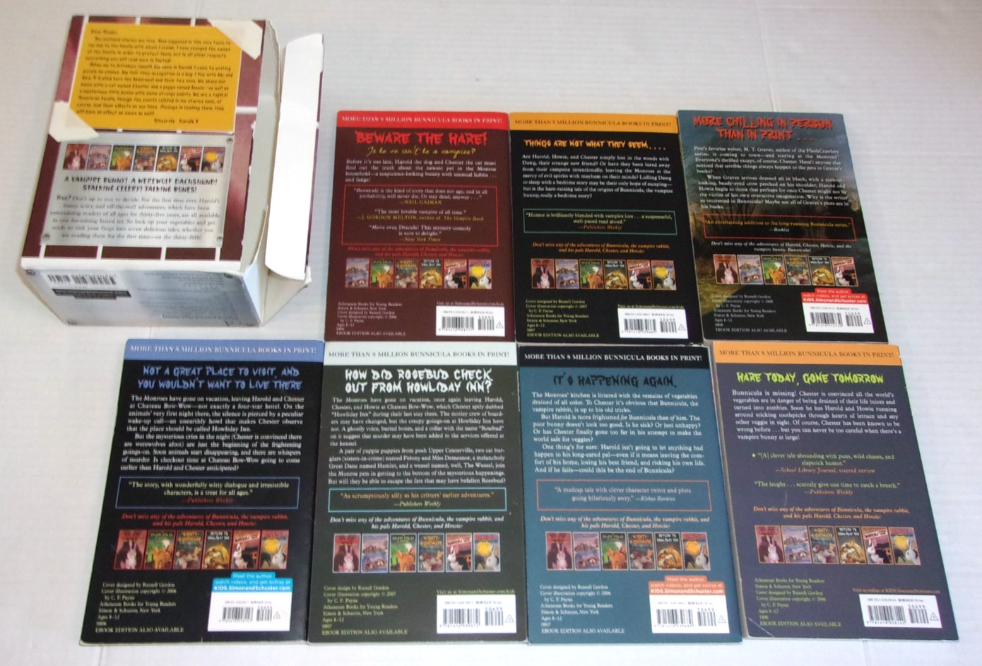 2004 Used 7 Books Bunnicula in a Box Boxed Set Paperback Free Shipping!