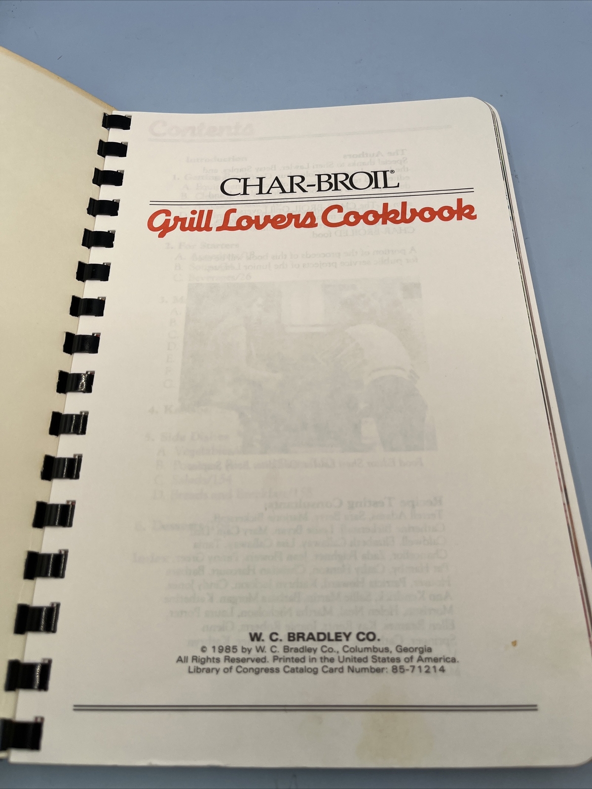 1985 Char Broil Grill Lovers Cookbook, Vintage, BBQ, Barbecue 174 Pages
