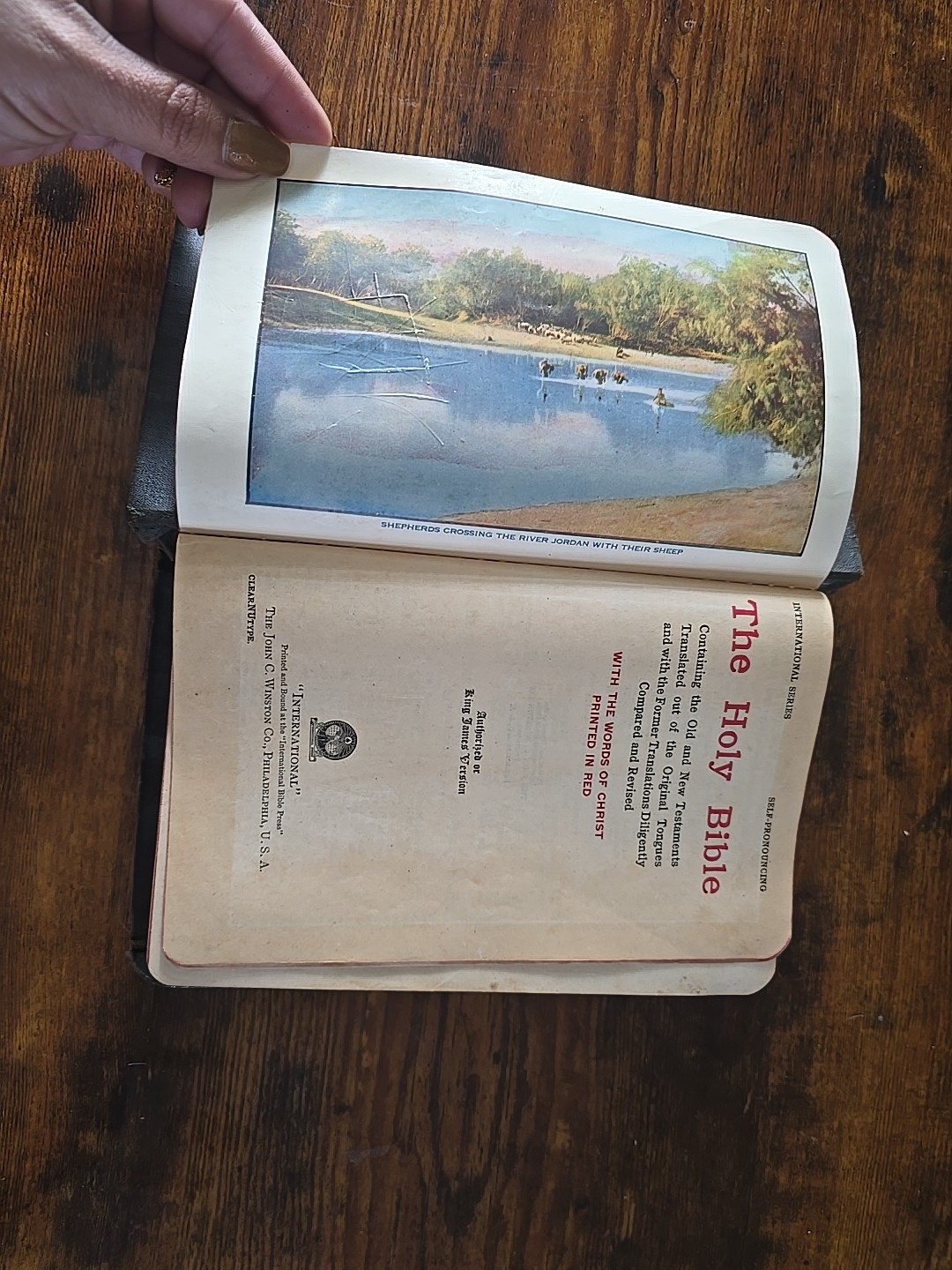 Holy Bible Self Pronouncing With the Words of Christ Printed in Red vintage