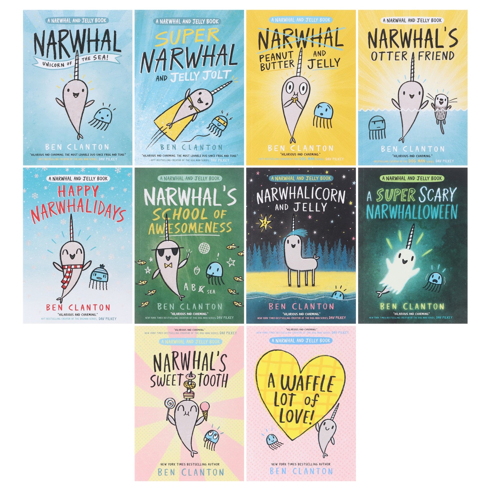 Narwhal and Jelly Series By Ben Clanton 10 Books Collection Set – Ages 4-8 – PB