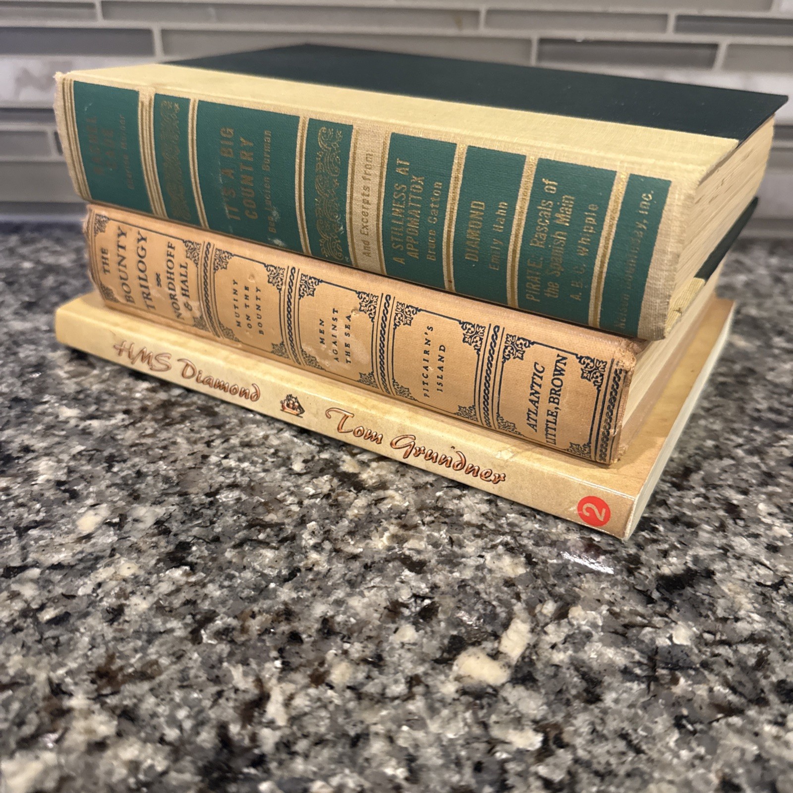Vintage Nautical Book Lot Bounty Trilogy Wyeth HMS Diamond 1957 Naval Anthology