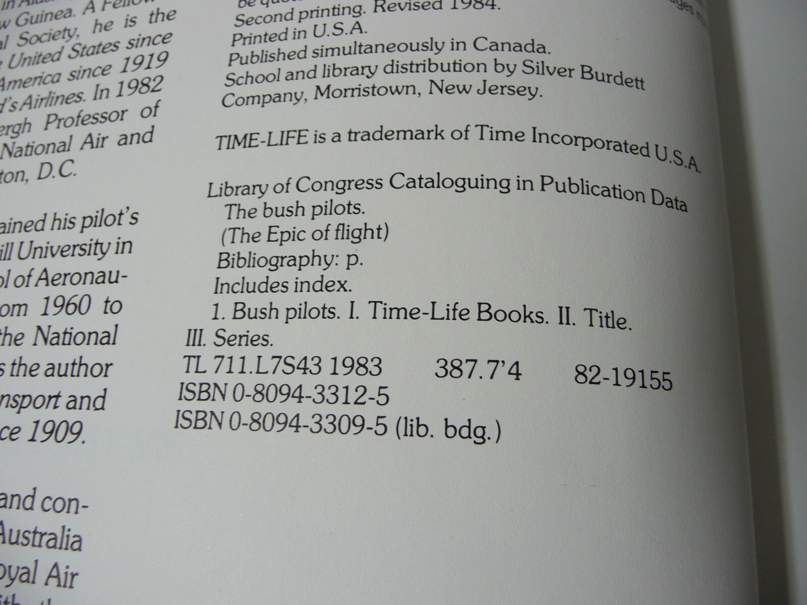 The Epic Of Flight – The Bush Pilots, Time-Life Books, 176 pages, HC