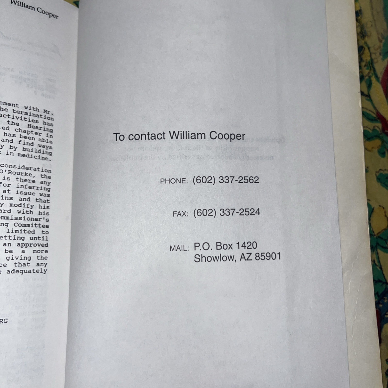 Behold Pale Horse William Cooper 1991 Protocol Zion CFR RARE Glossy Unrevised