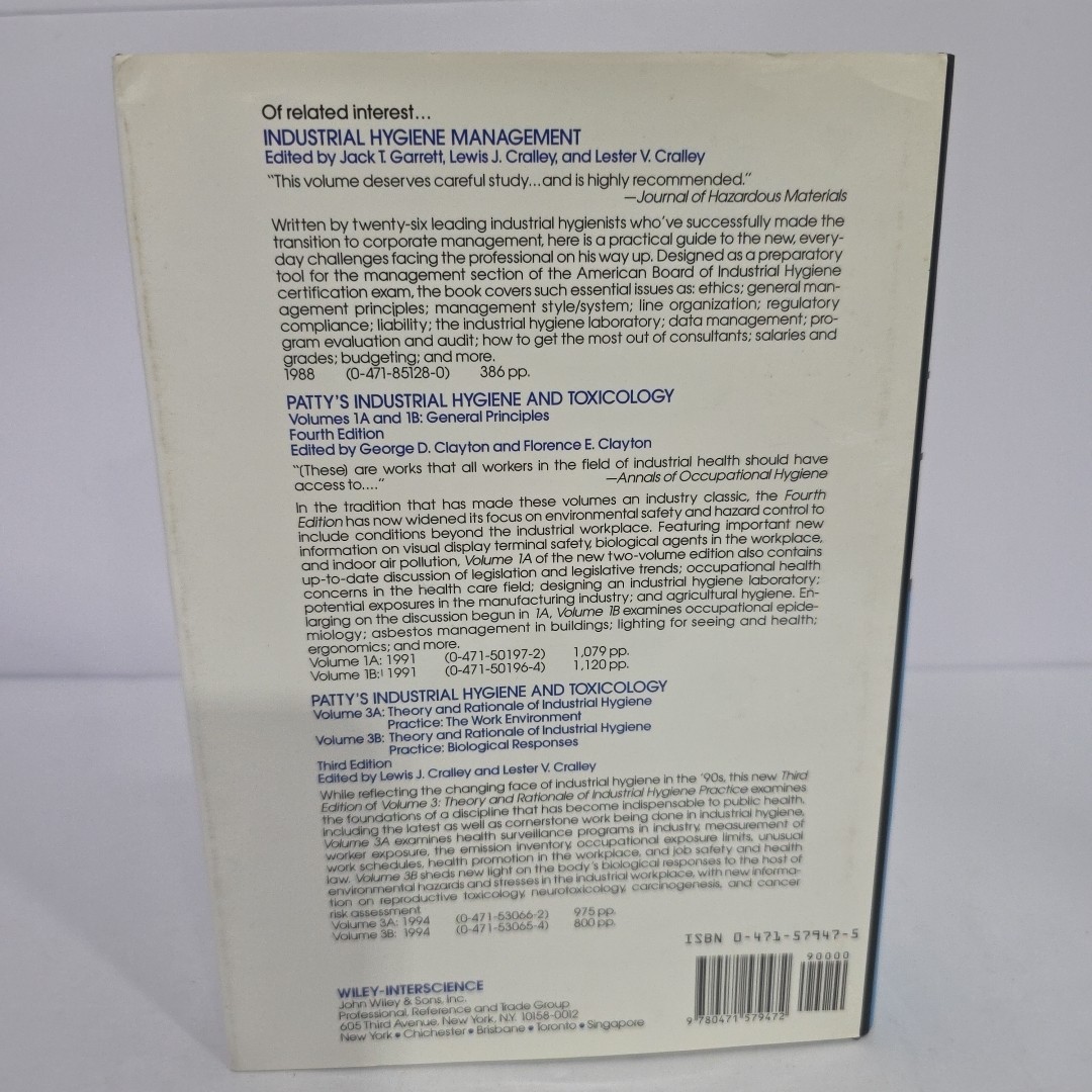 Patty’s Industrial Hygiene and Toxicology Vol II, Part D by Patty, F. A.