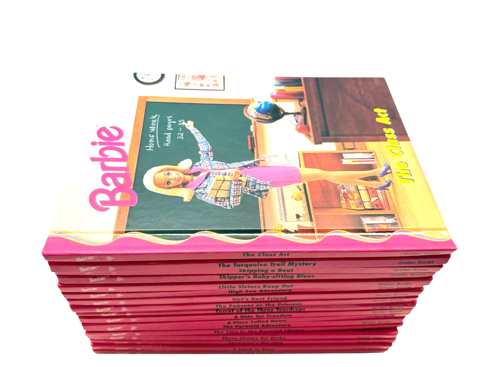 Lot of 18 Vintage Barbie & Friends Book Club Grolier Hardcover Books 90s Mattel