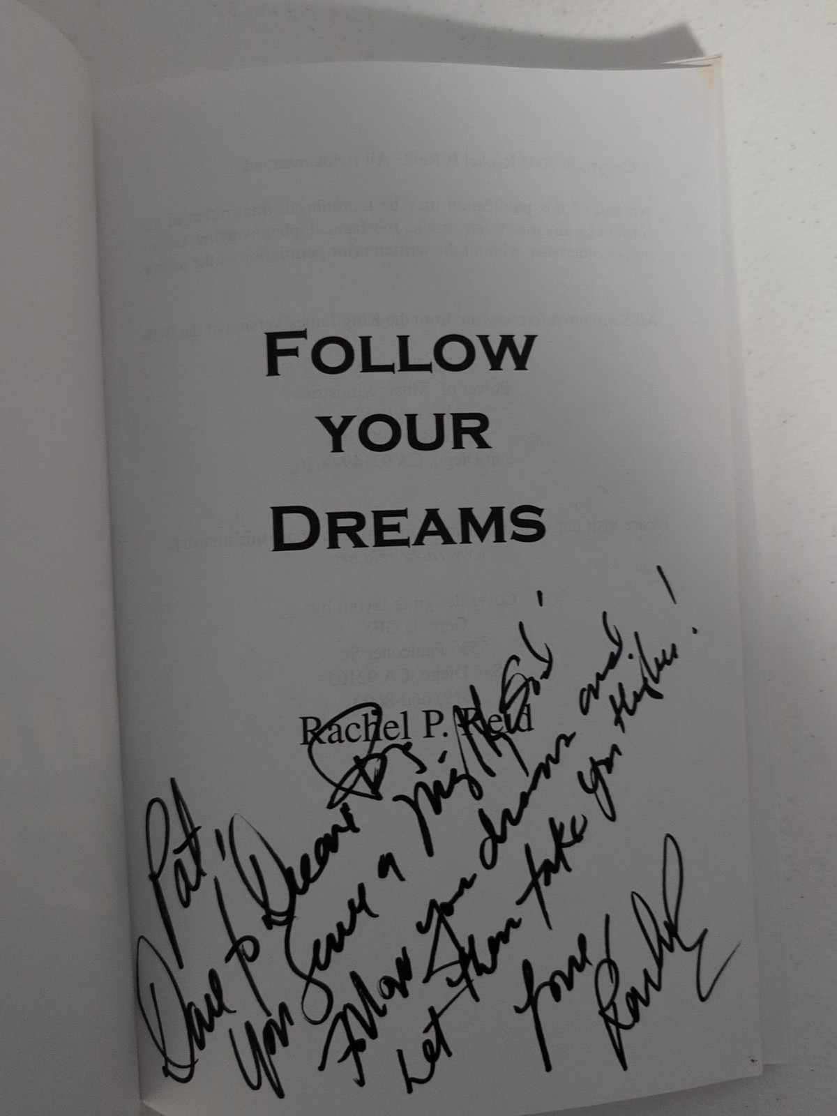 Follow Your Dreams by Rachel Reid