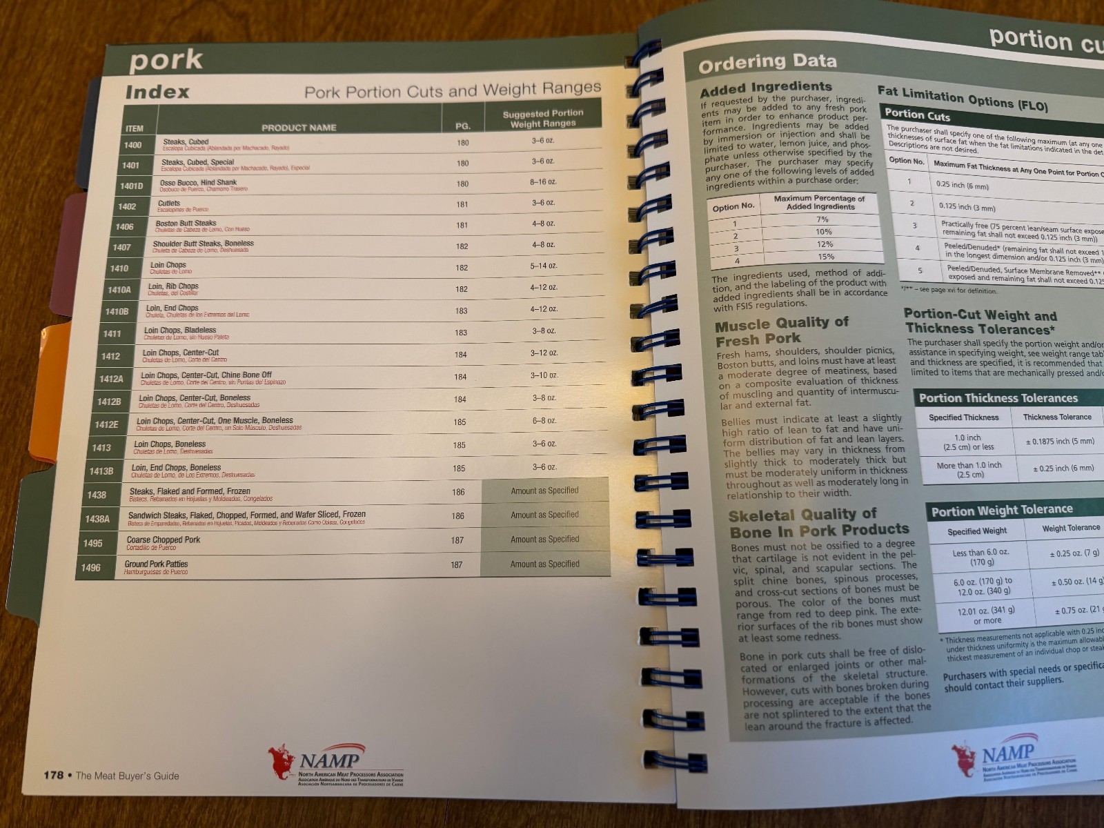 The Meat Buyer’s Guide-Spiral bound 6th ed 2010-NAMP-Illus.- Spanish cut names