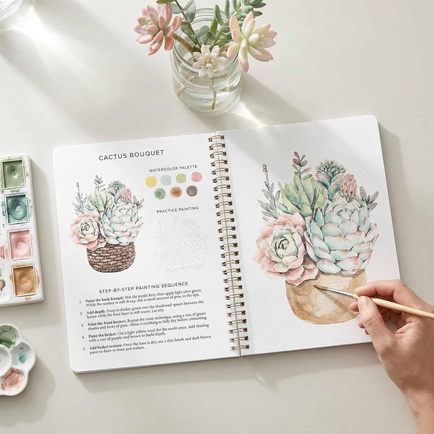 Beautiful Watercolor Book for Beginners – Guided Watercolor Painting Workbook w