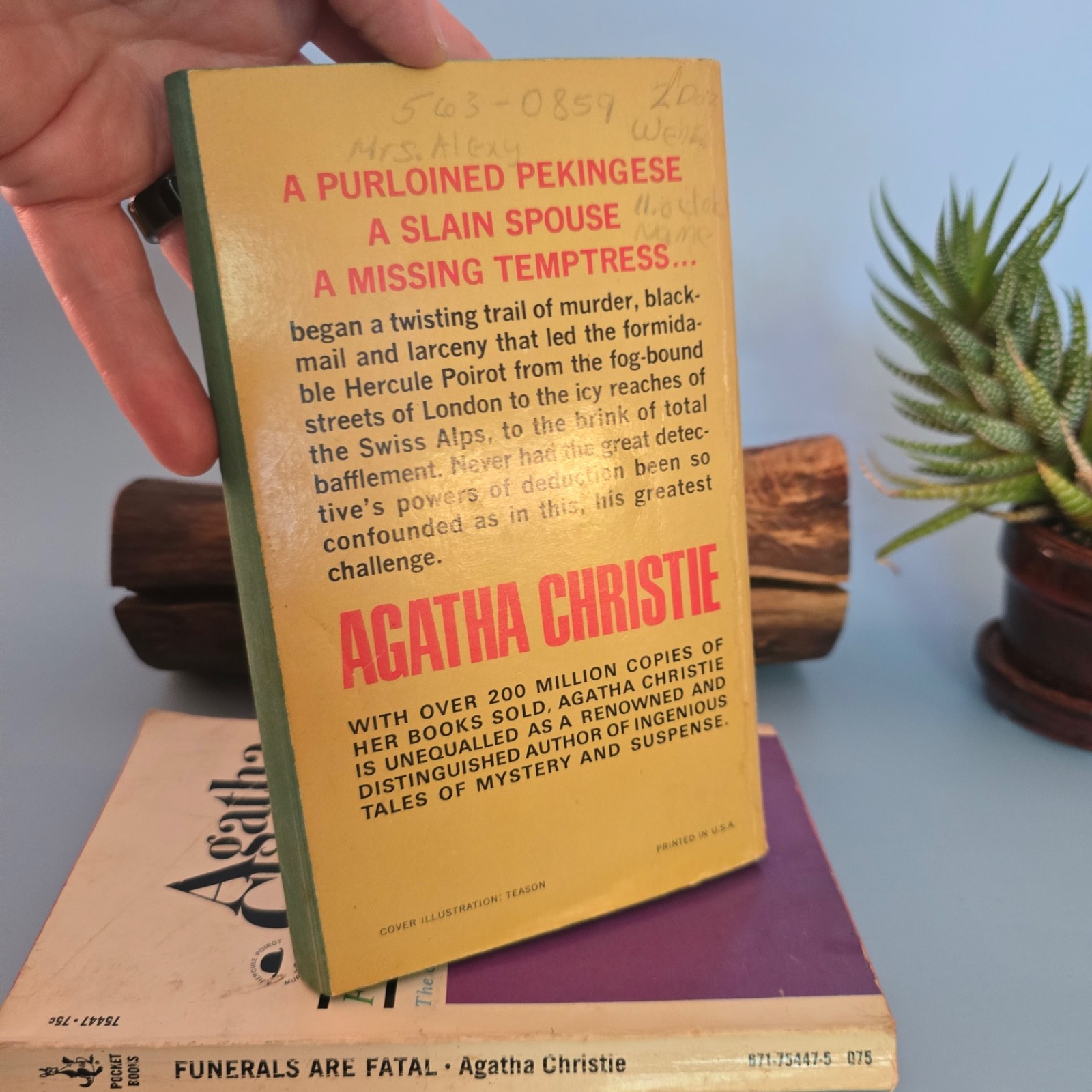 Vintage Agatha Christie Hercule Poirot Lot of 4 Paperback Books Mystery 1960s 70
