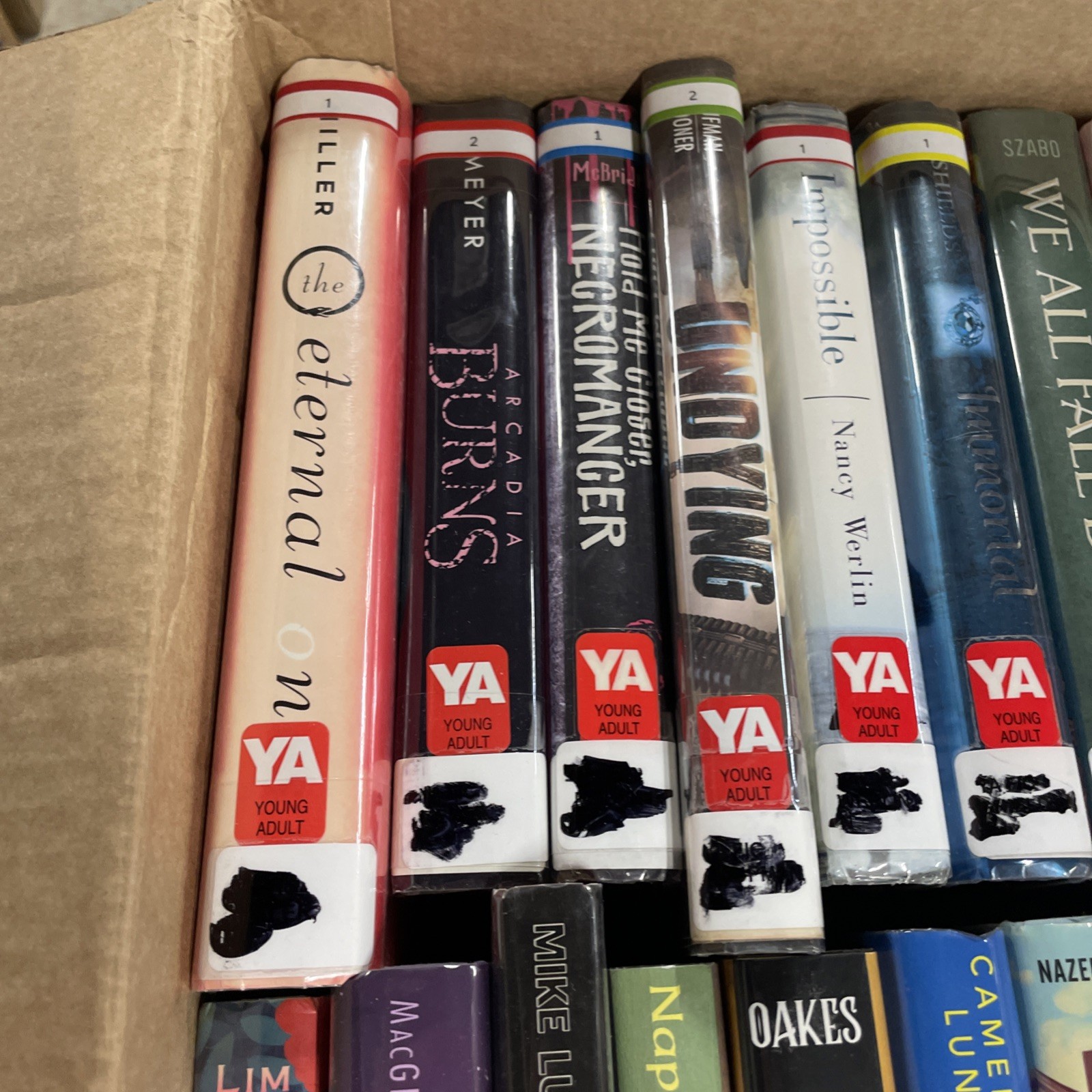 Lot of 24 Young Adults ex-library hardcover fiction mixed autors