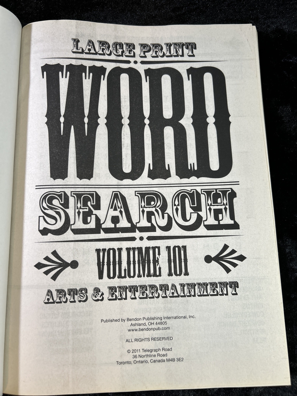 Bendon – Large Print Word Search Volume 101 Arts & Entertainment 77 Pages