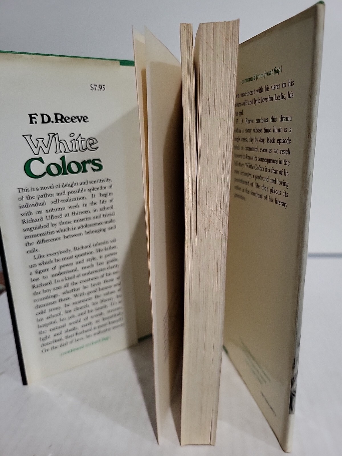 WHITE COLORS by F.D. Reeve HC/DJ 1st Edition 1973 Novel Fiction