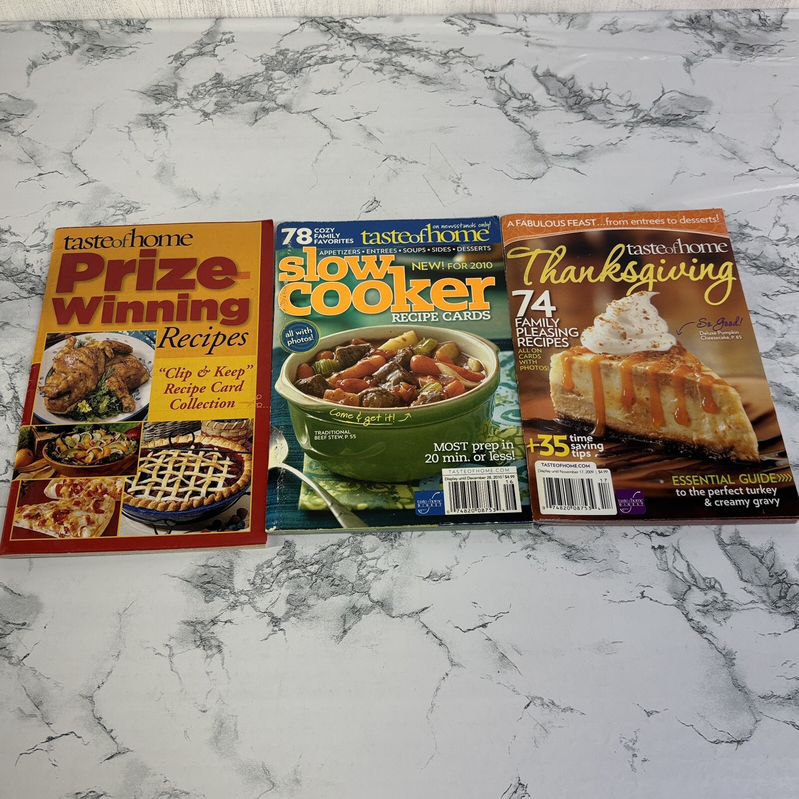 Lot of 3 Cookbooks taste of home slow cooker prize winning thanksgiving 2010’s