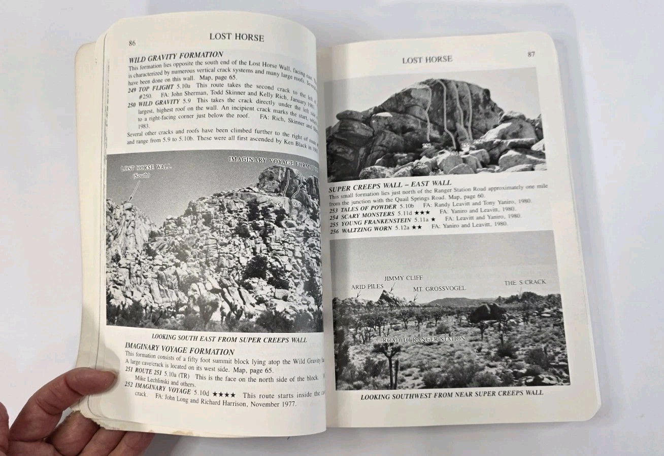 Joshua Tree Rock Climbing Guide by Randy Vogel 1986 Paperback 400 Pages Vintage