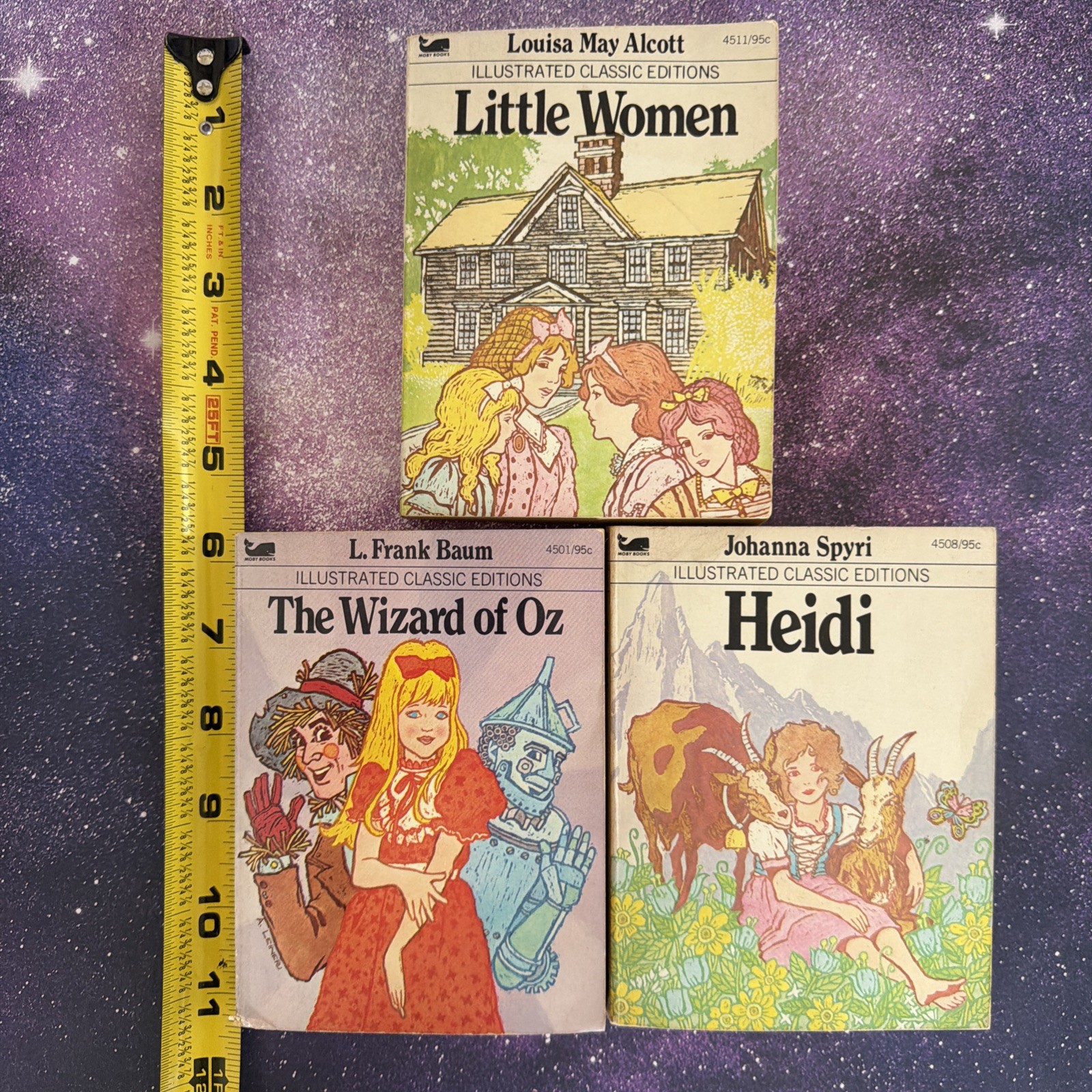 Lot of 3 Books Illustrated Classic Editions Mini Paperback Books Heidi, Wizard