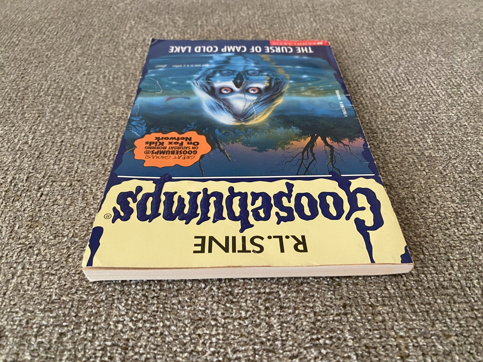 Good Thin Edition 1st print Goosebumps #56 The Curse of Camp Cold Lake ~ Stine