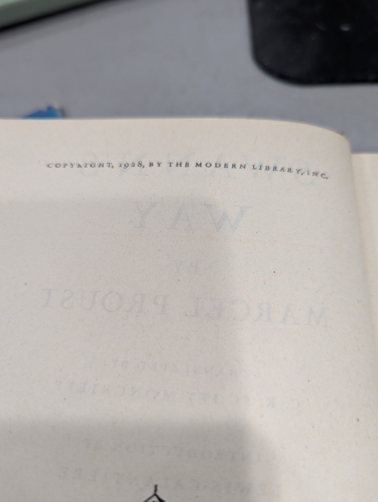 Swann’s Way Proust Modern Library 1928 Edition