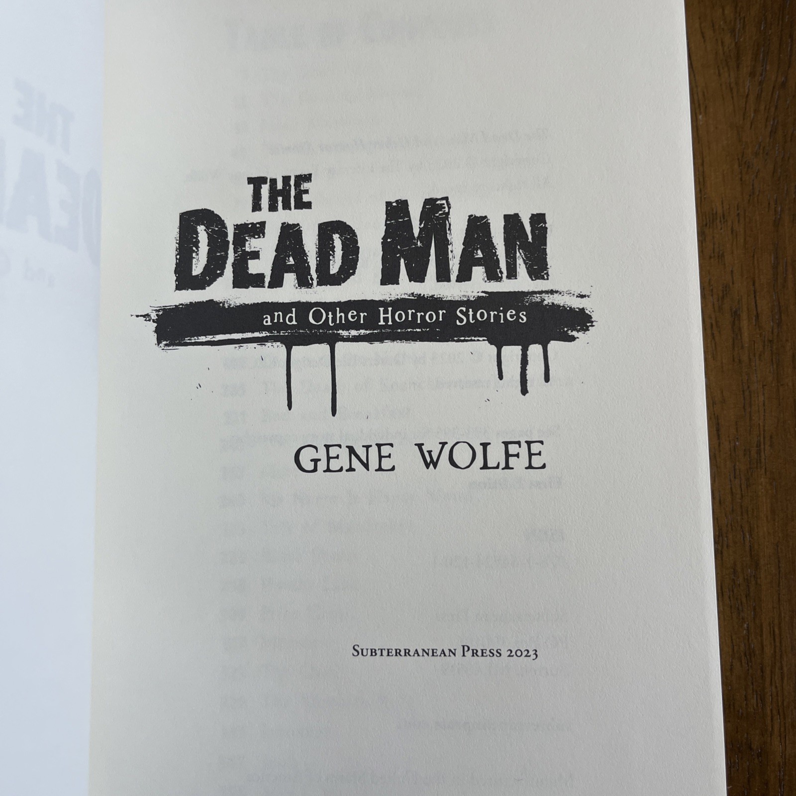 The Dead Man and Other Horror Stories | Gene Wolfe | Subterranean Press Numbered