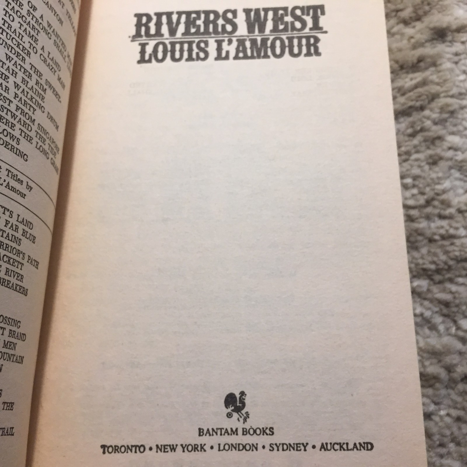 Rivers West Louis L’Amour 1975 Bantam Steamboat Building Louisiana Purchase Book
