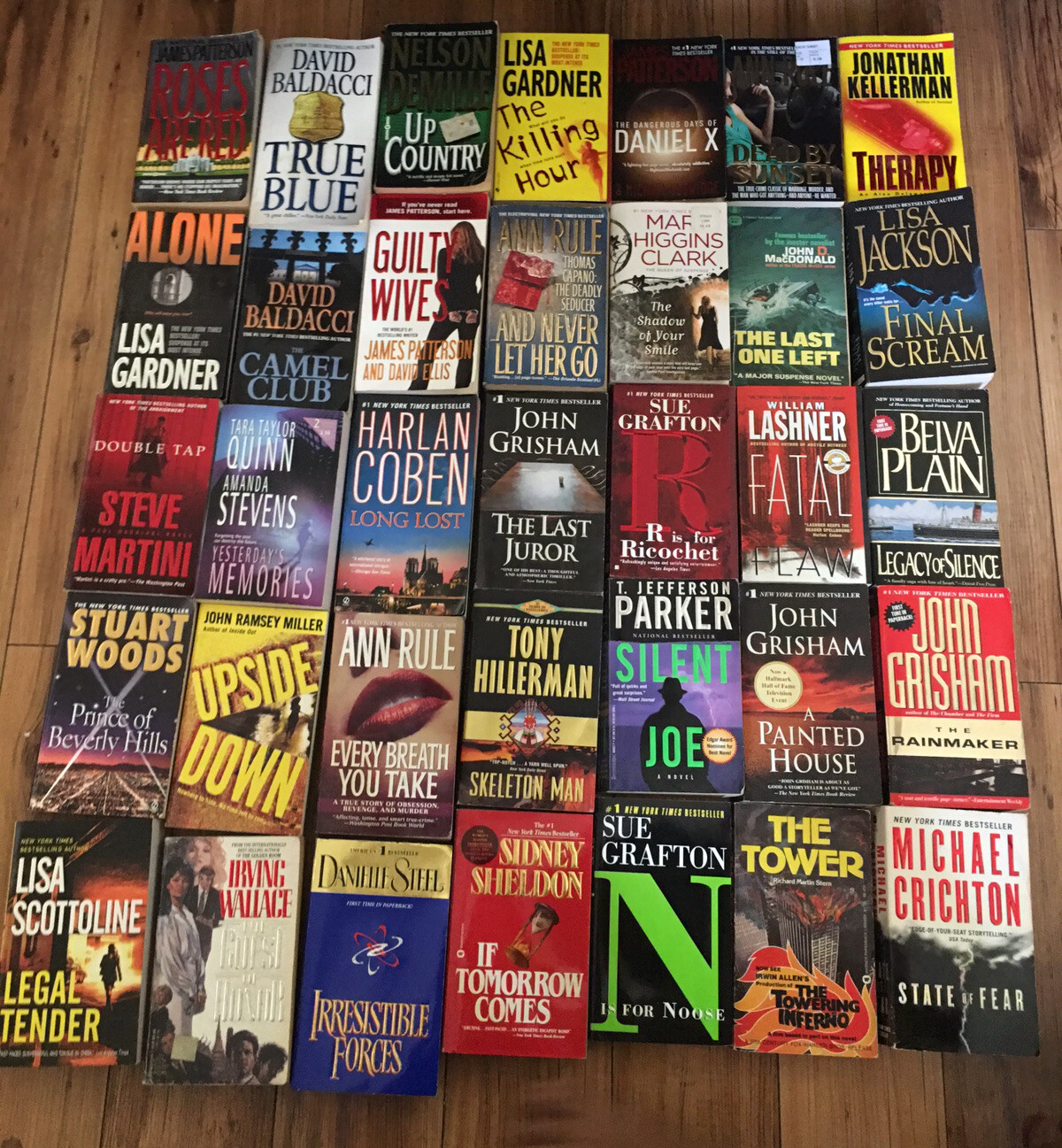 Lot Of 10 Suspense Crime Mystery Thriller Fiction Paperback Books Random Mix Lot