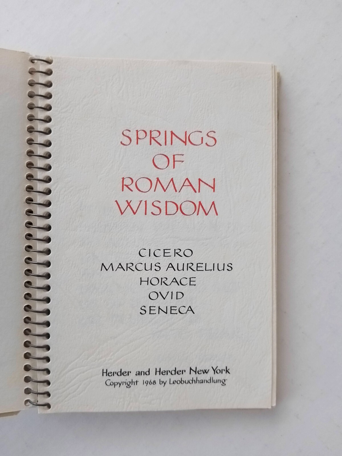 Springs of Roman Wisdom, Mini/Pocket Book 1968 Caesar, Cicero, Marcus Aurelius