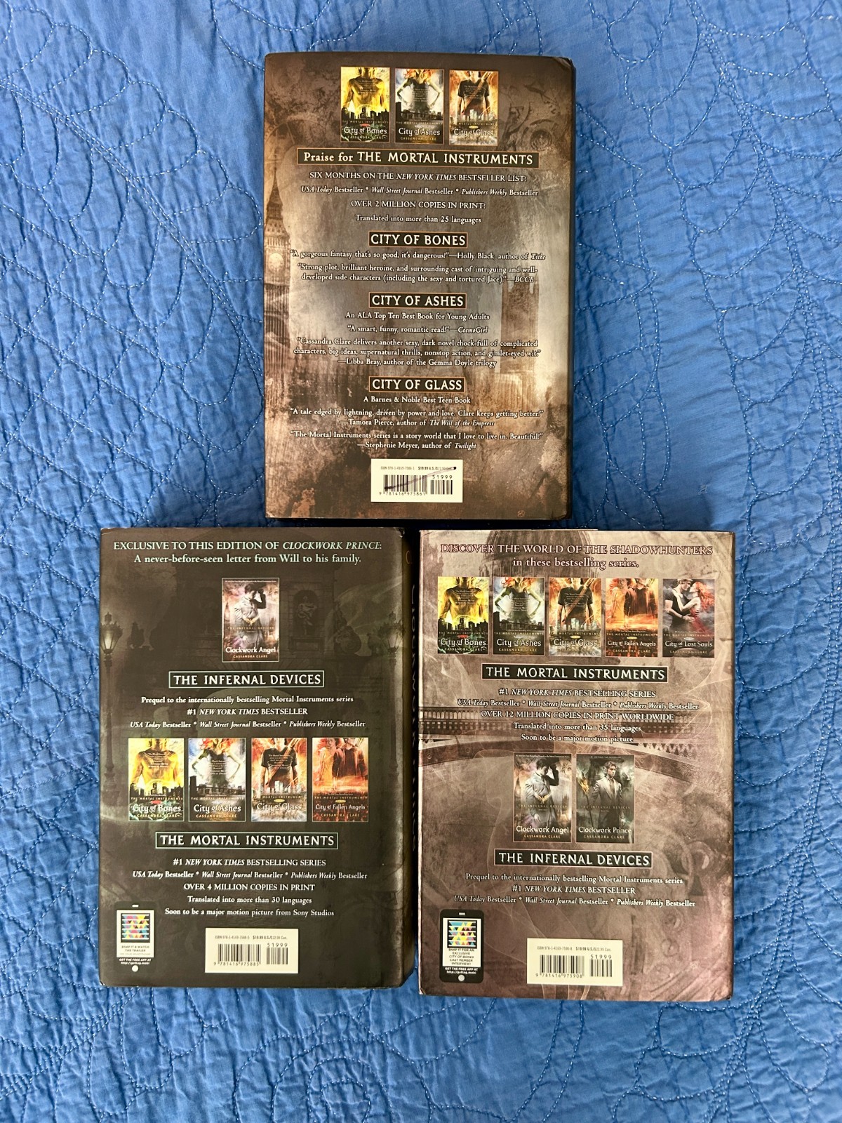 Complete HC Set: Infernal Devices Trilogy by Cassandra Clare 1st Ed/1st Printing