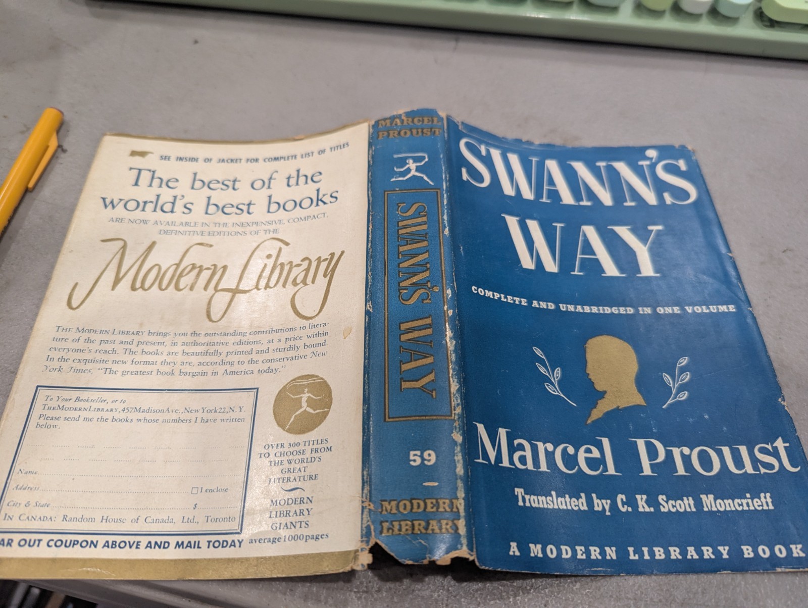 Swann’s Way Proust Modern Library 1928 Edition