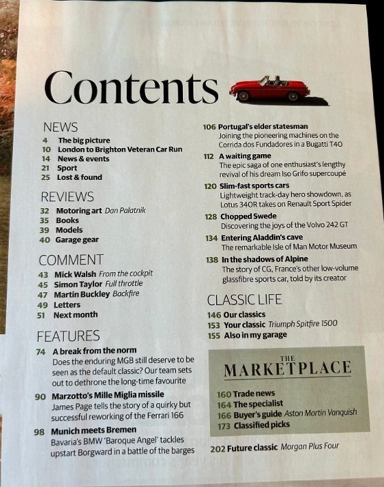 Classic & Sports Car Auto Magazine * January 2025 * MGB Still the King? and More