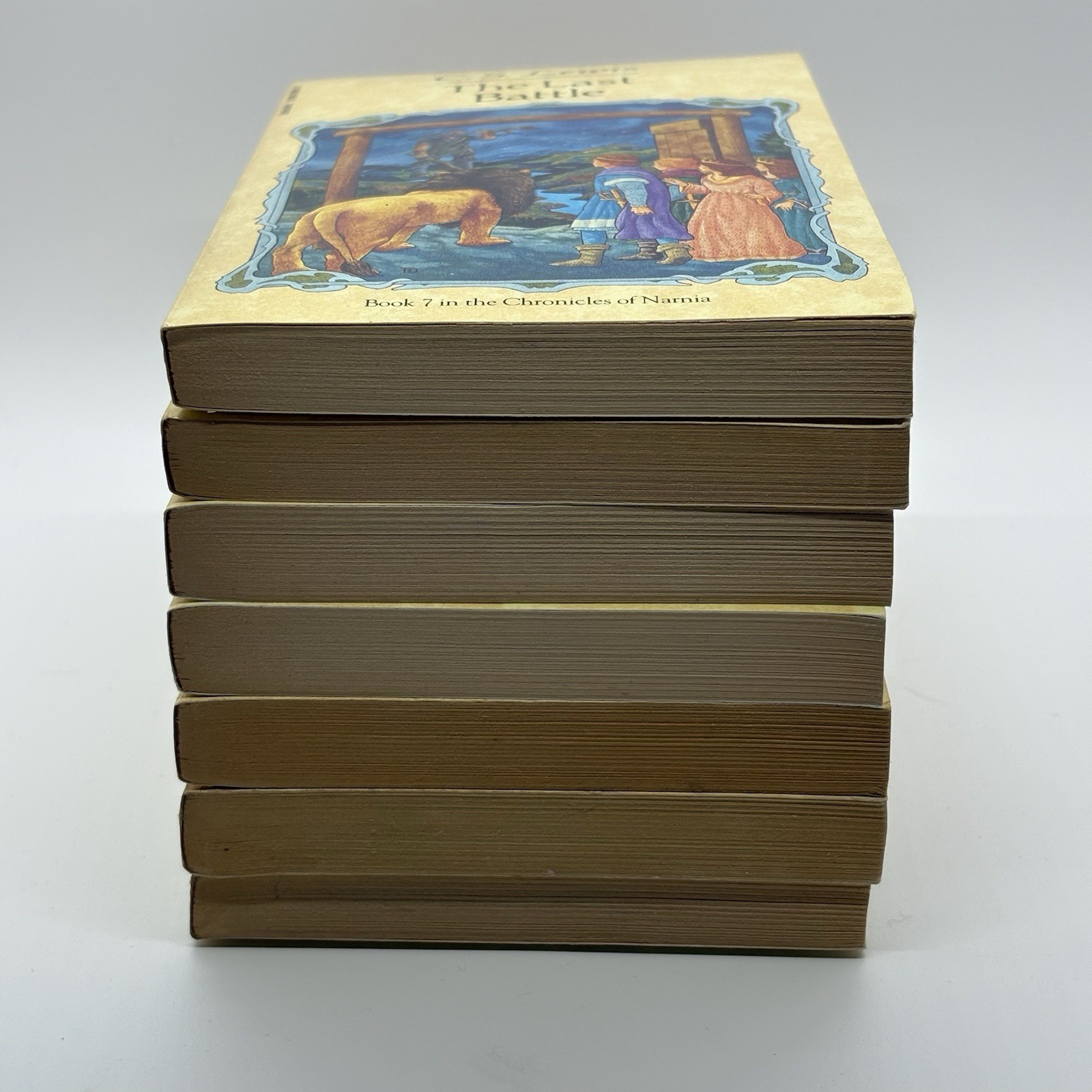 Vintage CS Lewis Chronicles Of Narnia Complete Book Box Set 1987 Paperback