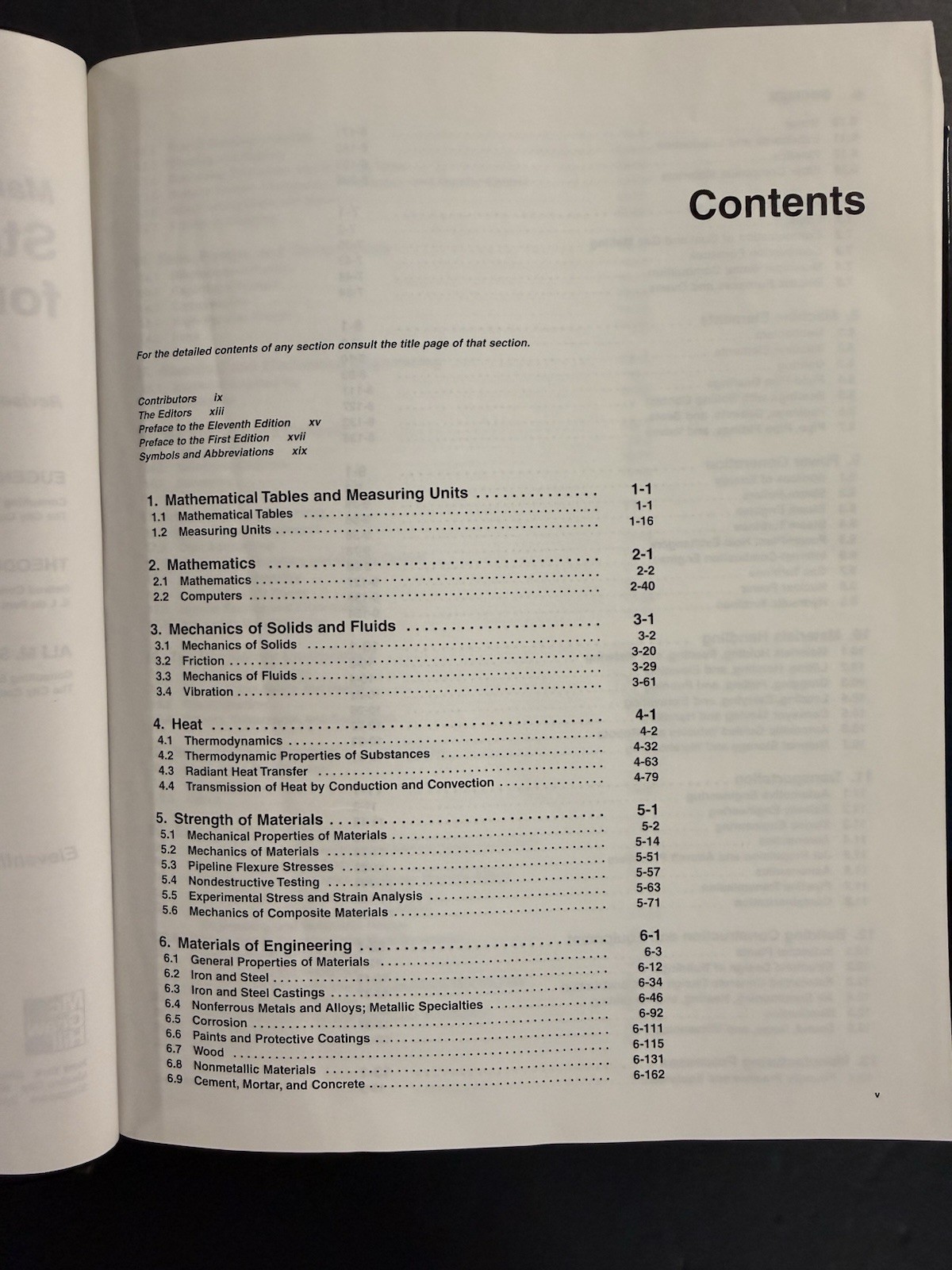 MARKS’ STANDARD HANDBOOK FOR MECHANICAL ENGINEERS 11th/Anniv Ed (2007, HC) VG