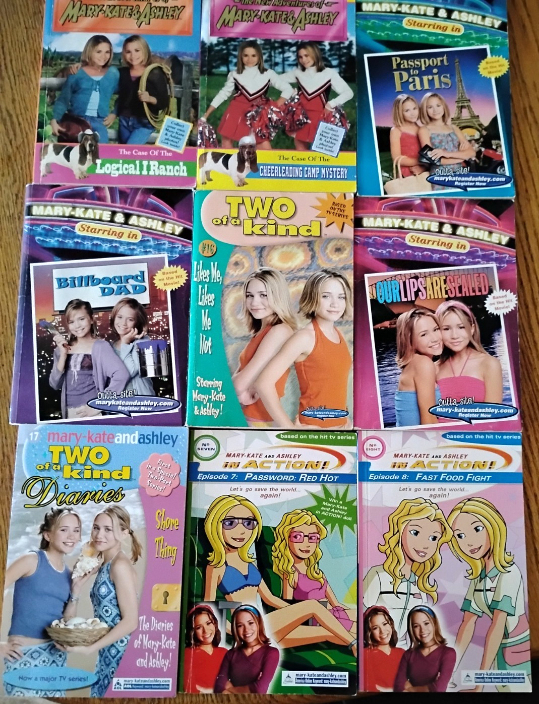 Lot of 9 Mary Kate & Ashley, Staring, Two of a Kind, In Action, New Adventures