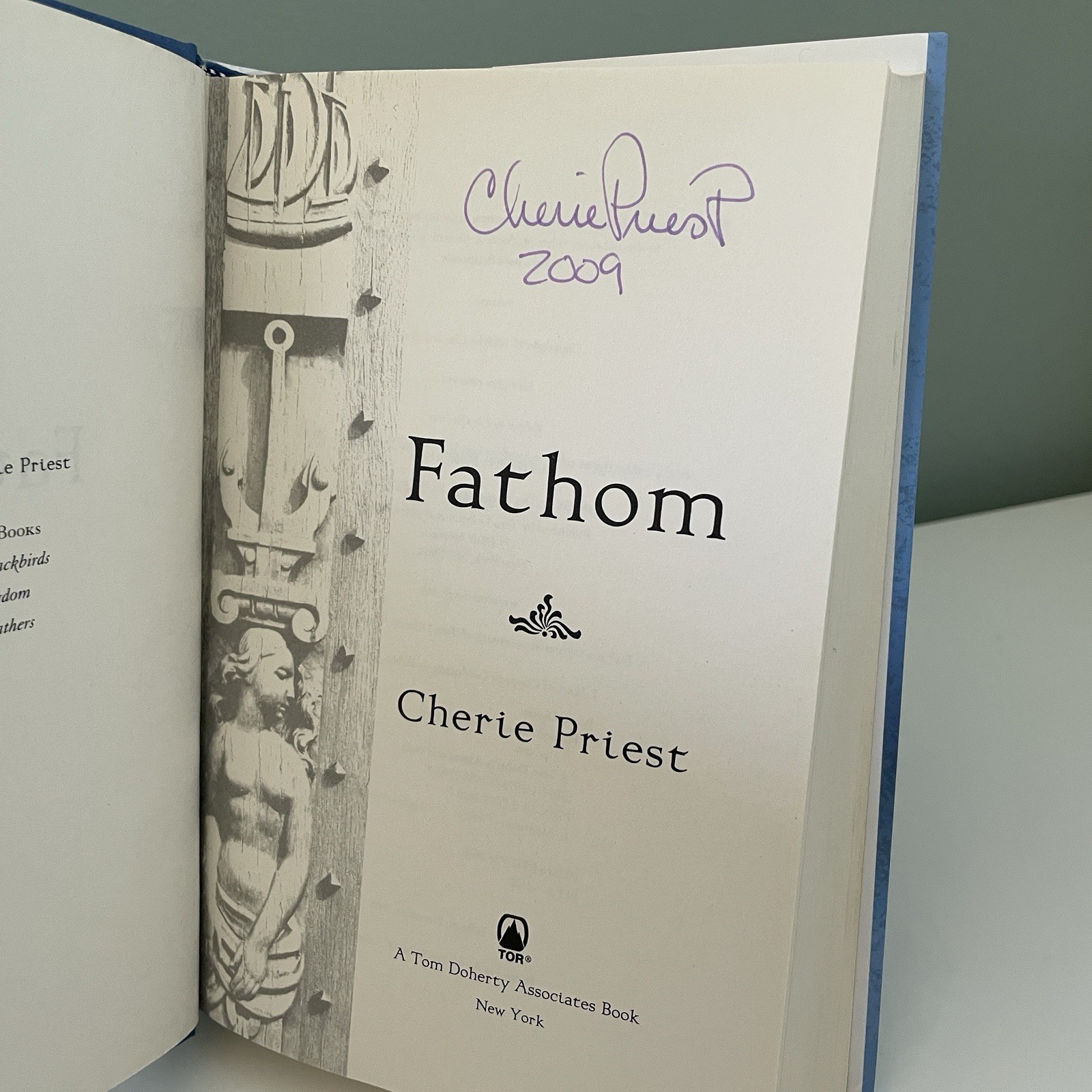 SIGNED Fathom by Cherie Priest (2008, Hardcover DJ 1st/1st Like New unread copy)