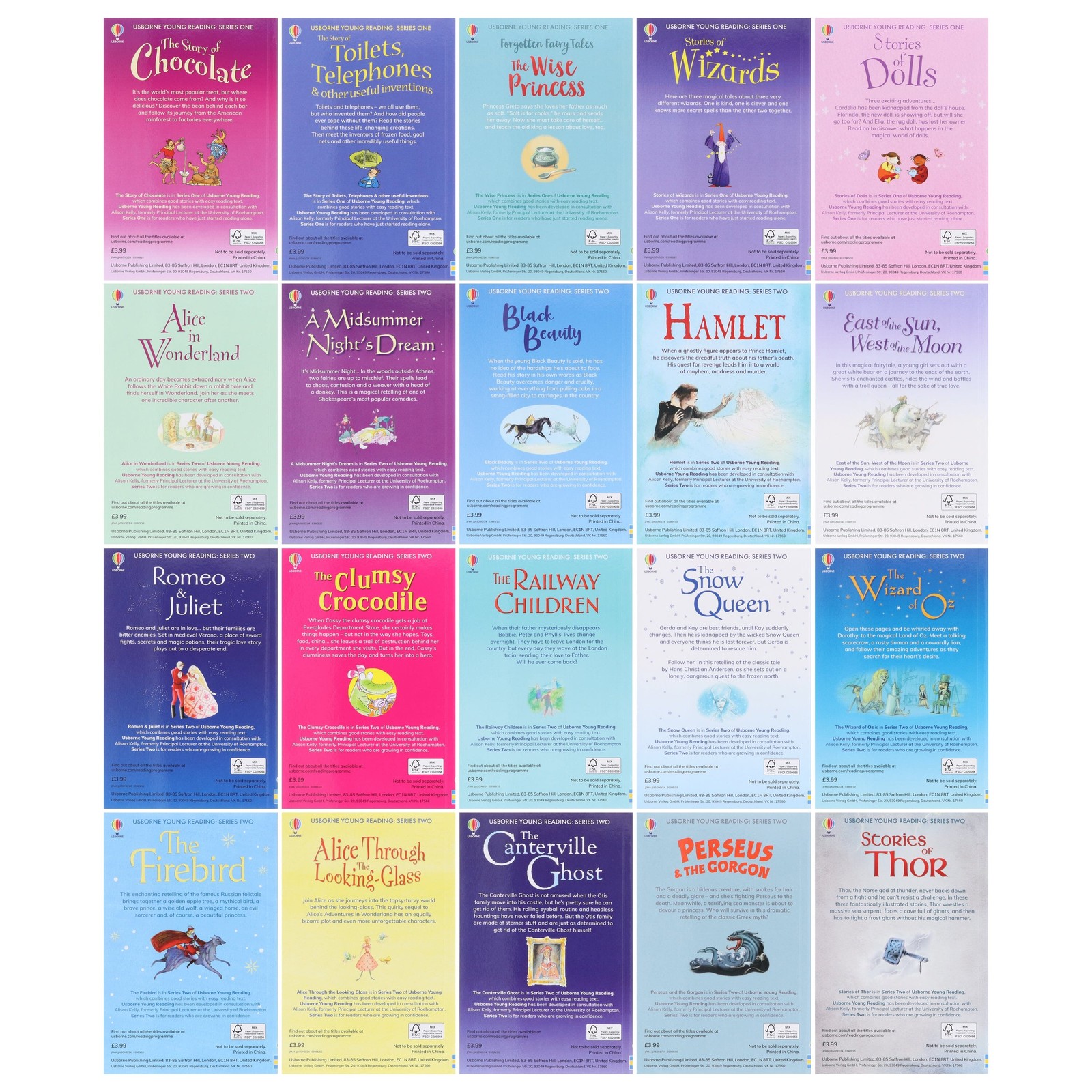 Usborne Reading 40 Books Collection Box Set (with Free Audio Online) – Ages 5+