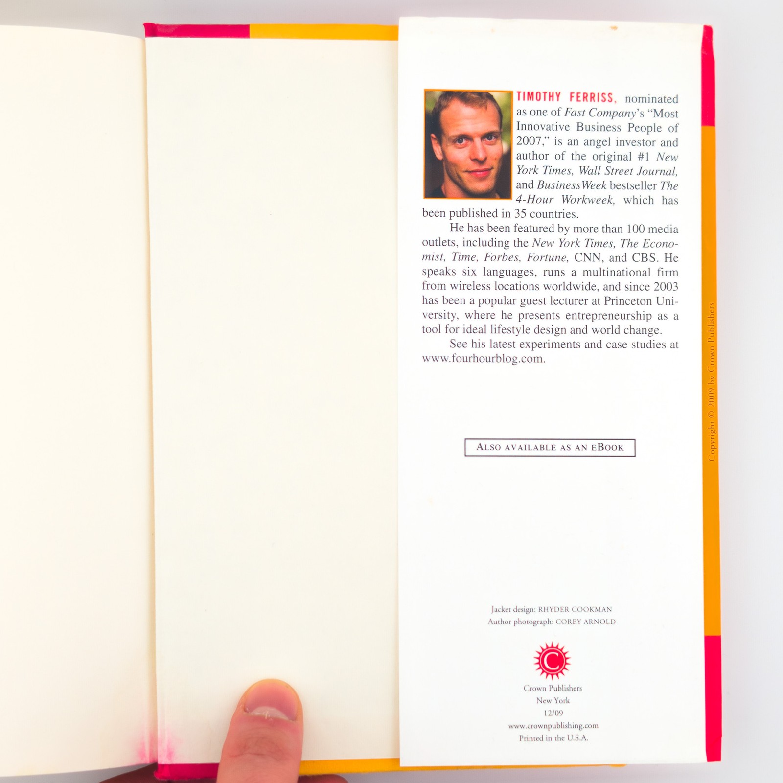 The 4-Hour Workweek by Timothy Ferriss, Hardcover Self-Help Book, 448 Pages