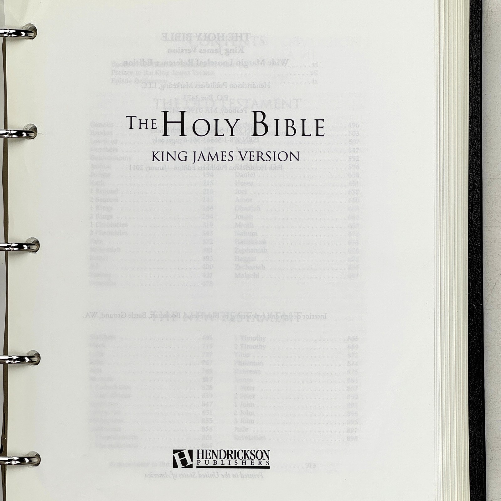 2011 The Holy Bible. KJV. Wide Margin Looseleaf Reference Edition. VG