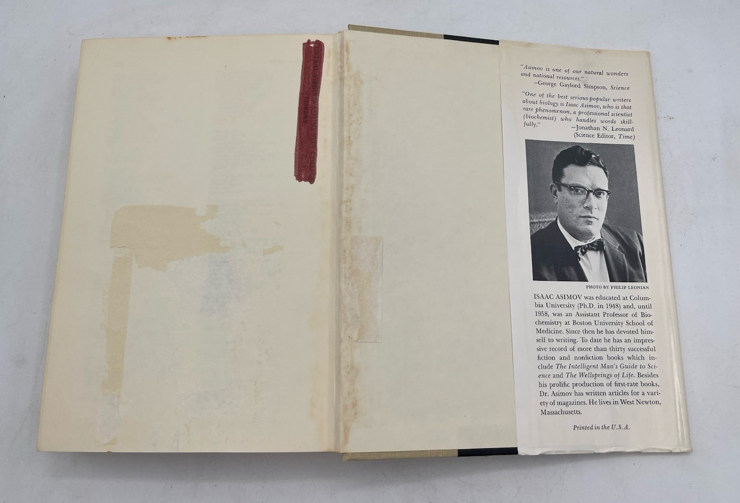 Life and Energy 1962 First Edition by Isaac Asimov Hardcover Dustjacket