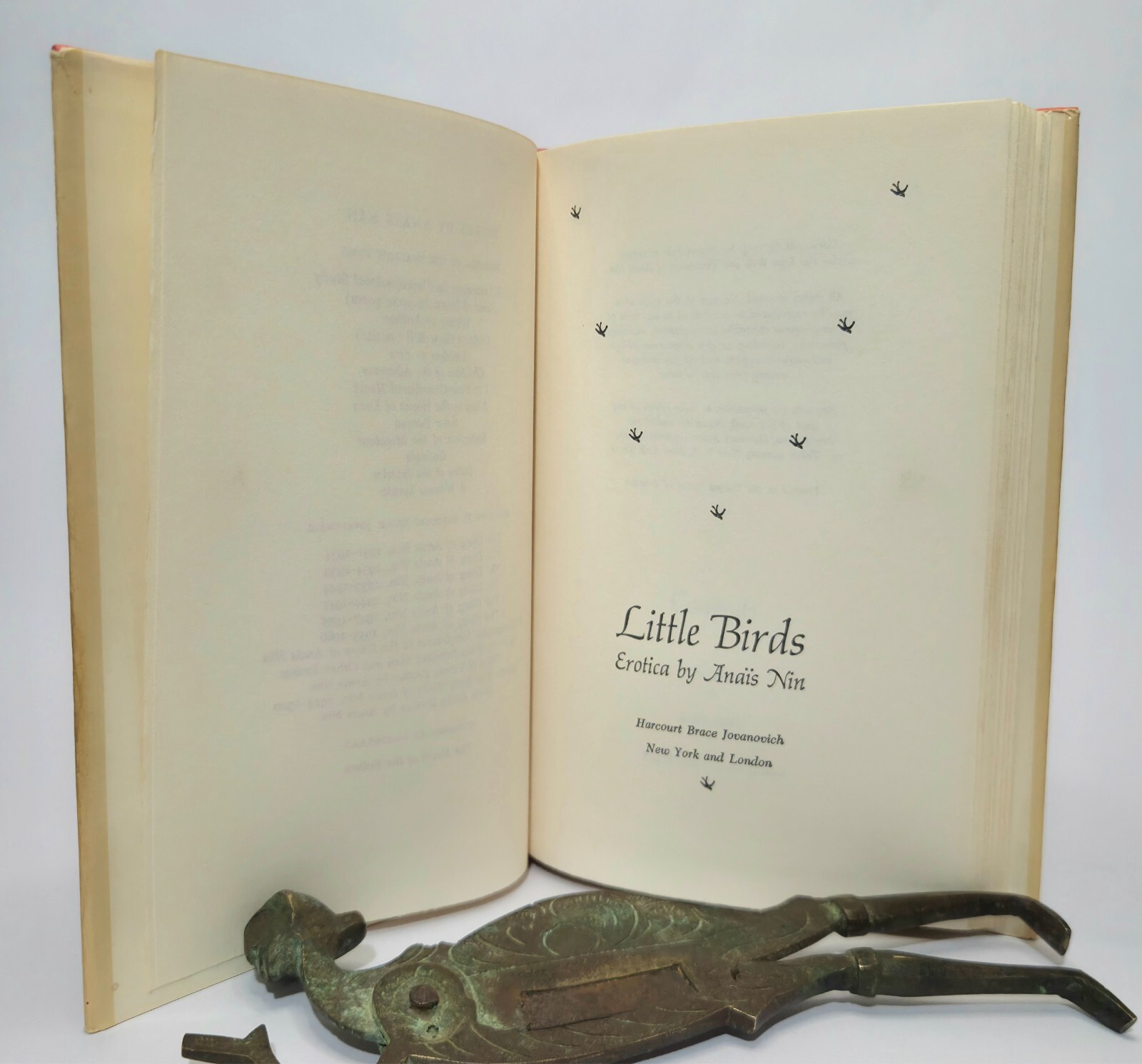Little Birds Erotica by Anais Nin 1979 Book Club Edition Hardcover w/DJ