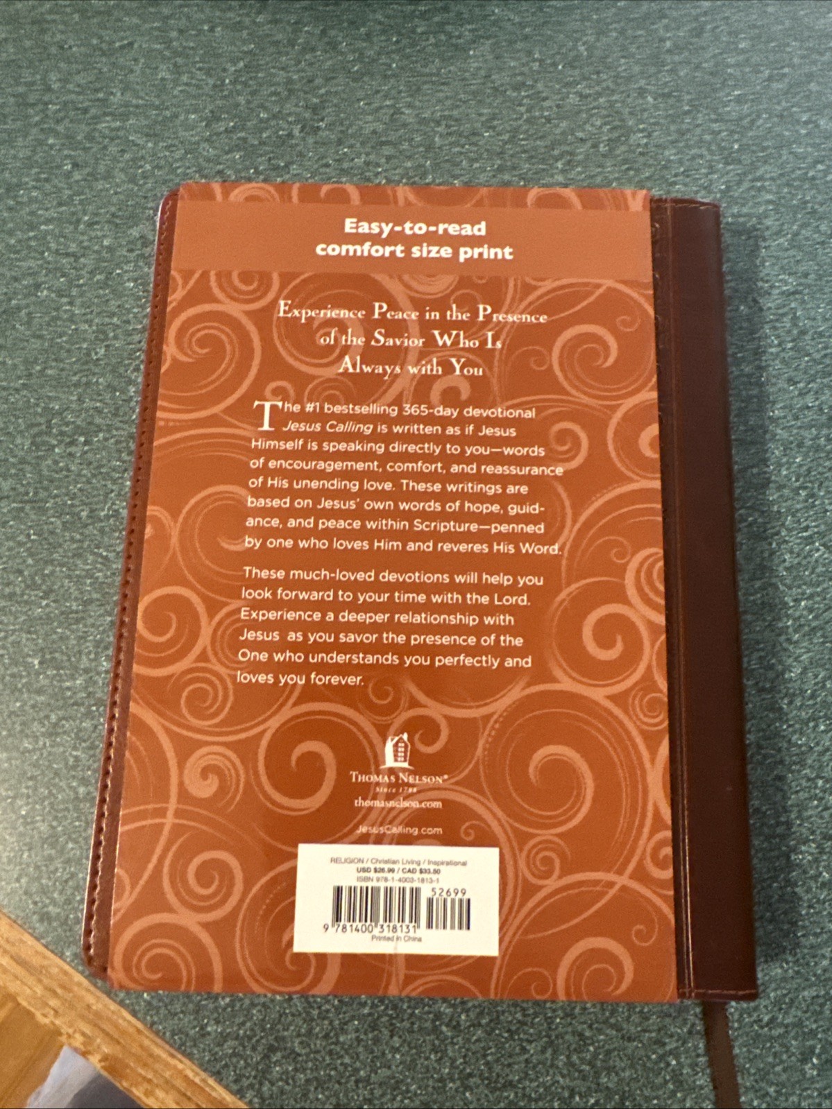 JESUS CALLING LEATHERBOUND SARAH YOUNT 365 DAY DEVOTIONAL 6.5 X 8.5” NEW