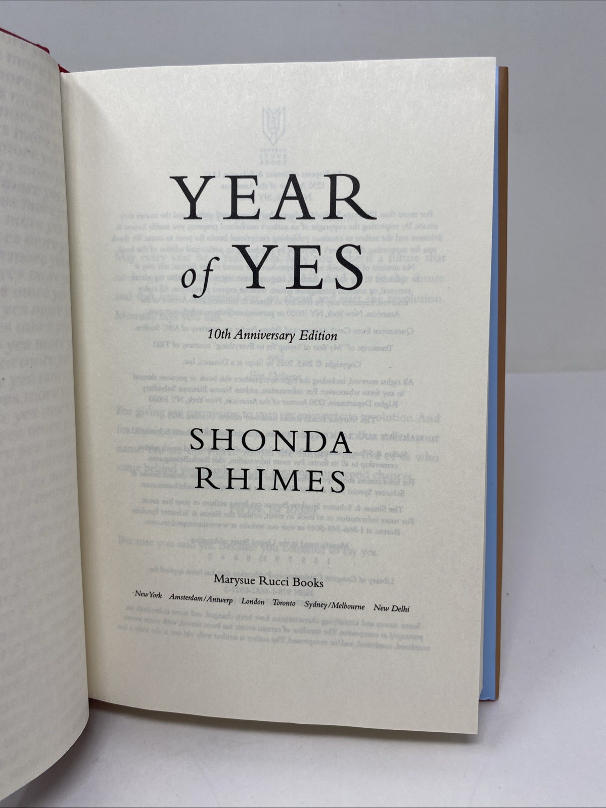 Year of Yes : 10th Anniversary Edition by Shonda Rhimes (2025, Hardcover)