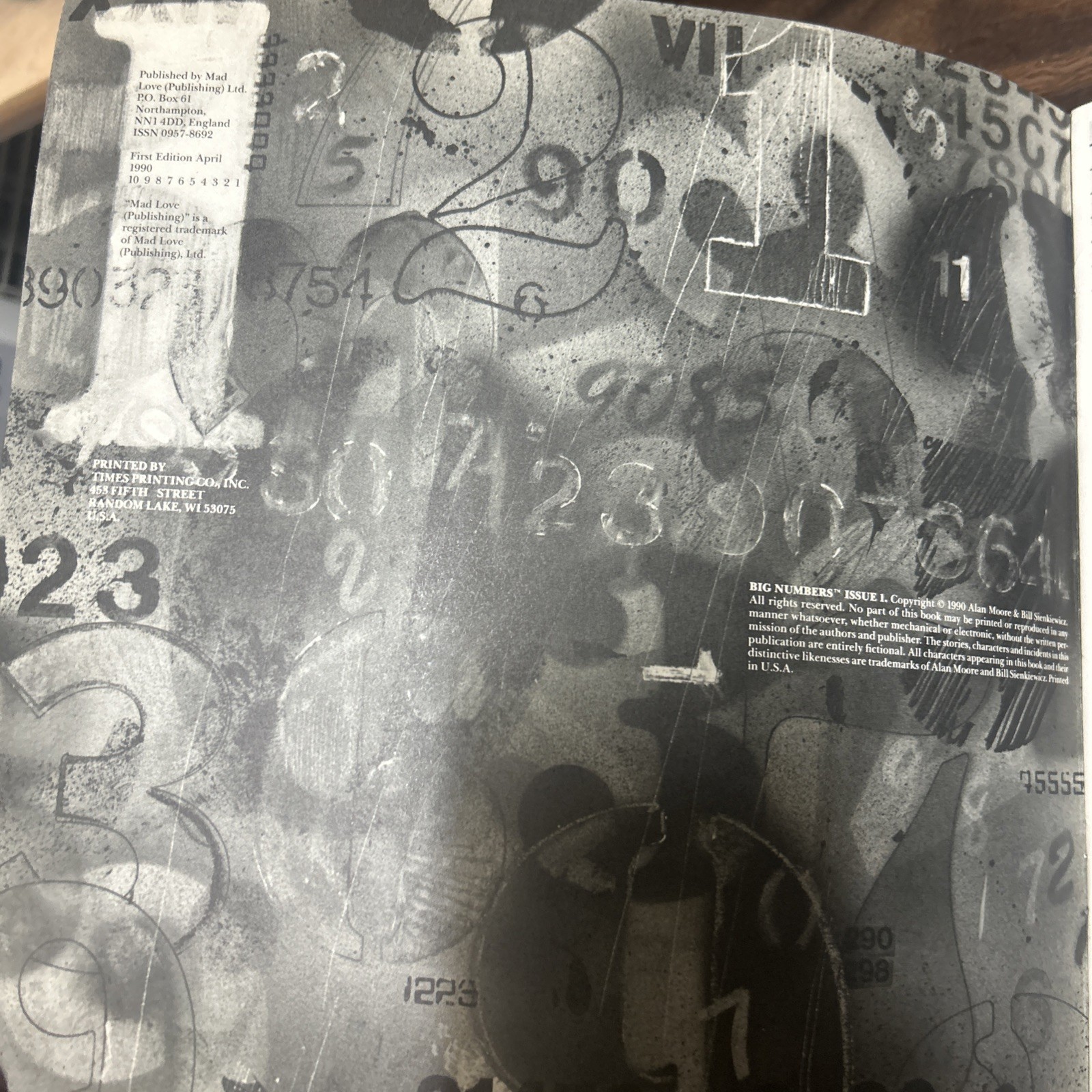 BIG NUMBERS Vol. 1 By Alan Moore Bill Sienkiewicz Magazine Book Mad Love
