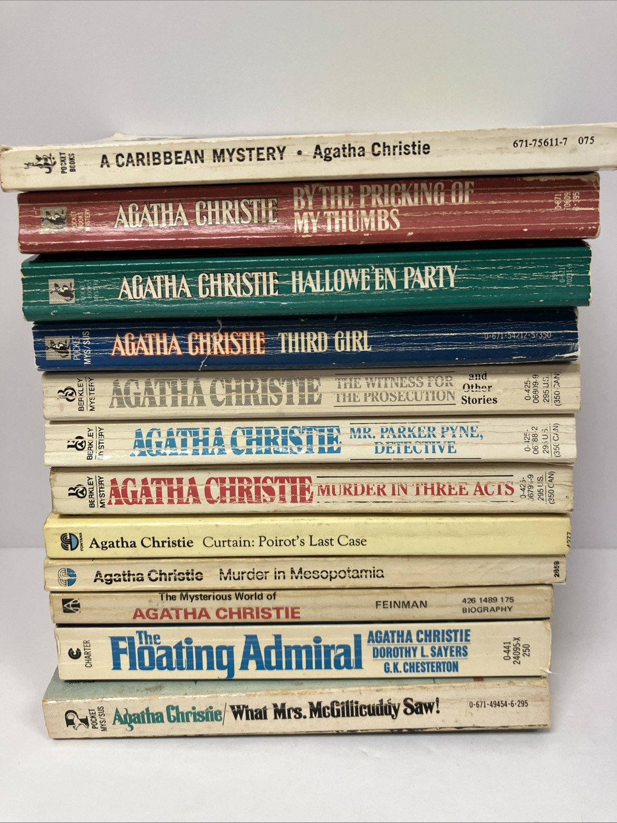Vintage Agatha Christie Murder Mysteries Poirot Miss Marple (Lot of 12 MMPBs)